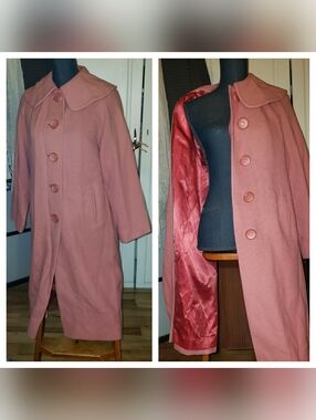 Orignal 1940's Pink Peacoat W/ Satin Lining